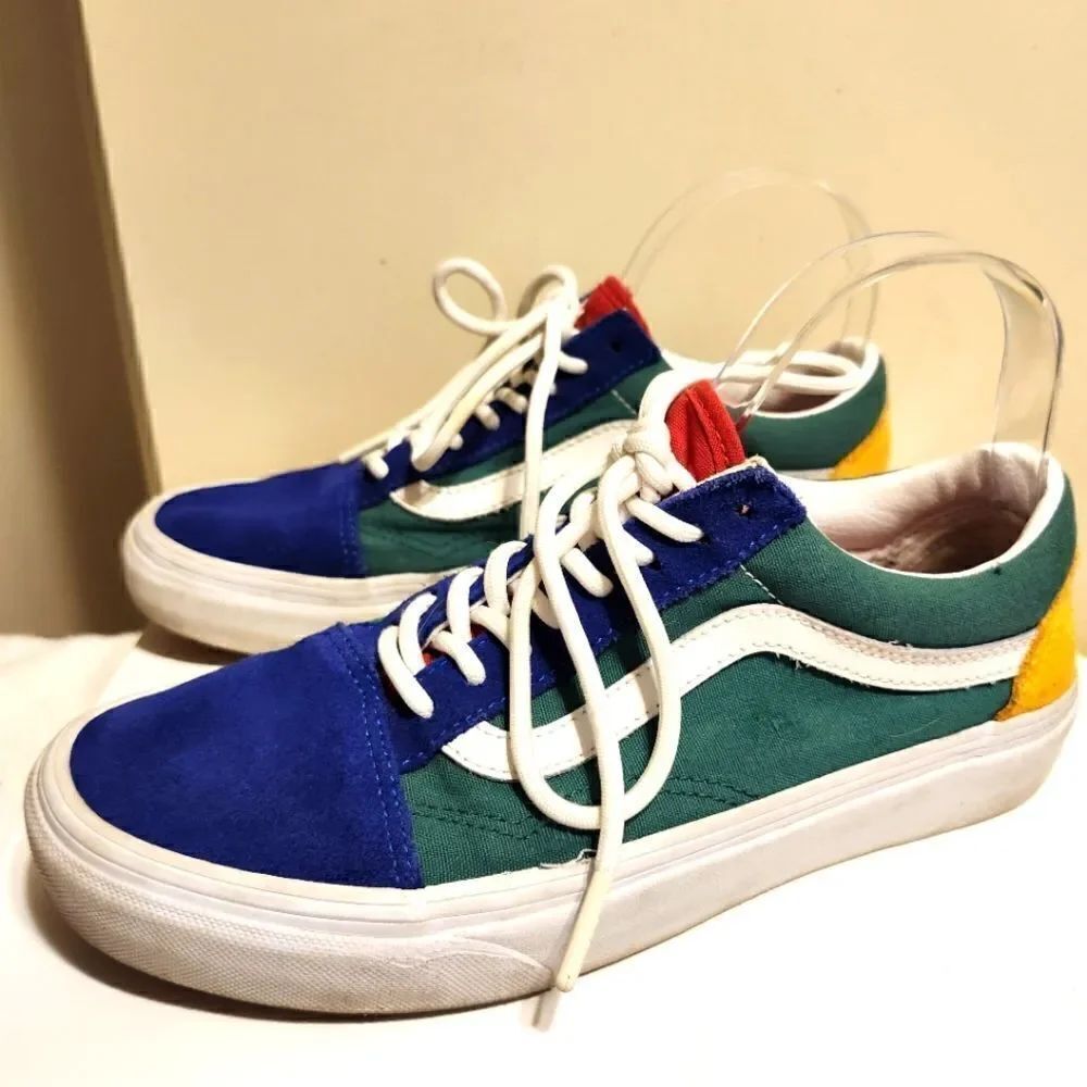 VANS "Old Skool Yacht" Colorblock Suede/Canvas Lace Up Sneakers Womens Sz.8 $135